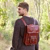 Large Brown Leather Satchel Style Bag with rucksack option