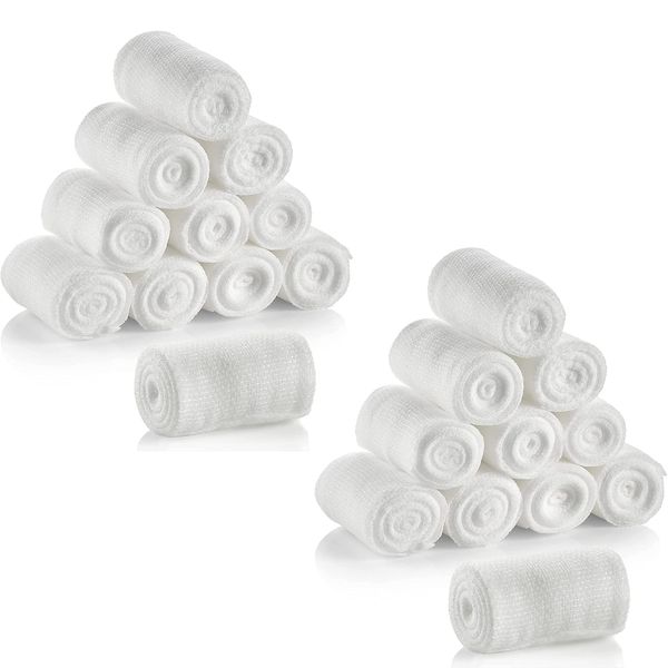 Gauze Bandage Rolls - 4 Yards Per Roll of Sterile Medical Grade Gauze Bandage and Stretch Bandage Wrapping for Dressing All Types of Wounds and First Aid Kit by MEDca, (2" Pack of 24)