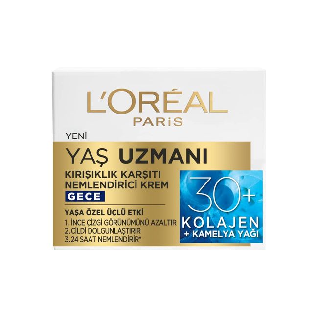 L’Oréal Paris Yaş Uzmanı 30+ Kırışıklık Karşıtı Nemlendirici Gece Kremi