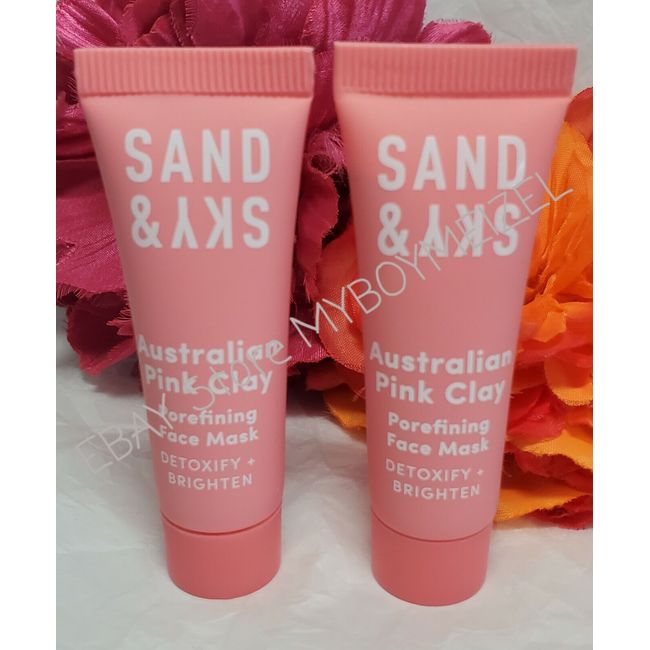 Lot of 2 SAND & SKY Australian Pink Clay Porefining Face Mask 13 g Travel Sz x2