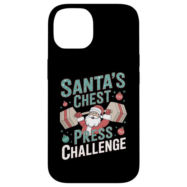 iPhone 14 Santa's Chest Press Challenge Gym Workout Christmas Case