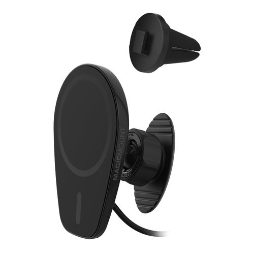 Scosche MPQ6DV-SP Magnetic Phone Holder for Car Dashboard/Vent, 15W Wireless Fast Car Charger Phone Stand, Hands Free Cell Phone Mount Compatible with iPhone 16/15/14/13/12 Series & MagSafe Case