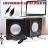 3.5mm Mini USB Wired Computer Speakers Stereo Bass For PC Laptop Desktop Black