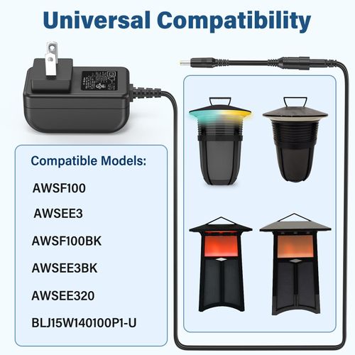 HIENADTOR 14V Charger for Acoustic Research AWSF100 AWSEE3 AWSF100BK AWSEE3BK AWSEE320 BLJ15W140100P1-U Portable Wireless Speaker, AC DC Power Adapter Cord for Acoustic Research AWSF100, UL Listed