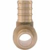 SharkBite UC454LFA10 3/4" x 1/2" Reducing Tee PEX Barb Fitting (10-Pack), brass
