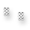 ICYROSE Solid 925 Sterling Silver Antique Finish Rectangle Celtic Knot Womens Small Stud Earrings 754
