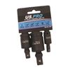 US PRO Tools 3pc Impact Universal Wobble Joint Set 1/4", 3/8",1/2" Drives 3977