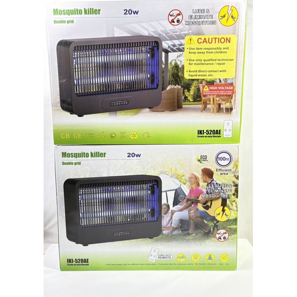 Qty-2 IKI-520AE Insect Bug Mosquito Zapper Killer 120V Double Grid W/Remote
