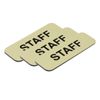 Staff 1 x 3" Name Tag, Brushed Gold (3 Pack)