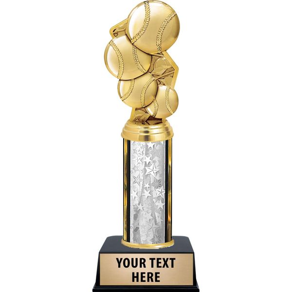 Crown Awards Baseball Masters Trophy - 11" Custom Baseball Masters Silver Trophy