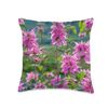Bee Balm Flower Pattern Graphic Throw Pillow