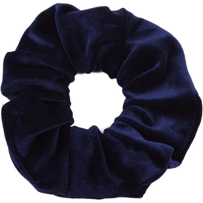 Mytoptrendz® Classic Large Soft Velvet Scrunchie Ponytail Holder Hair Tie - Navy )