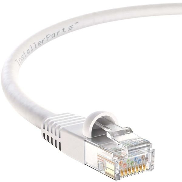 InstallerParts CAT6 UTP Booted Cable [White] - 9 FT - 1 Pack - Professional Series - 10Gbps, Cat6 Patch Cable, Network, Internet