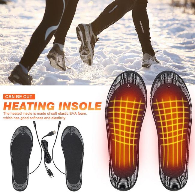 USB Heated Shoe Insoles Electric Foot Warming Pad Feet Warmer Sock