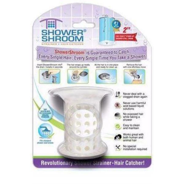 ShowerShroom® White 2" Hair Catcher Drain Protector For No Clogged Shower Drains