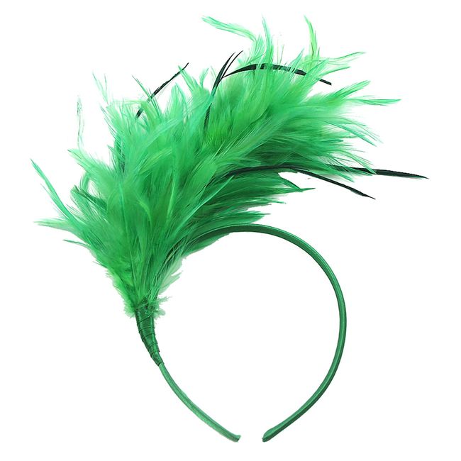 Cosfan 1920s Fascinator with Feathers,Women's Feathers Headband,Retro Headpiece,Hair Accessories for Wedding,Masquerade,Gatsby (Green)