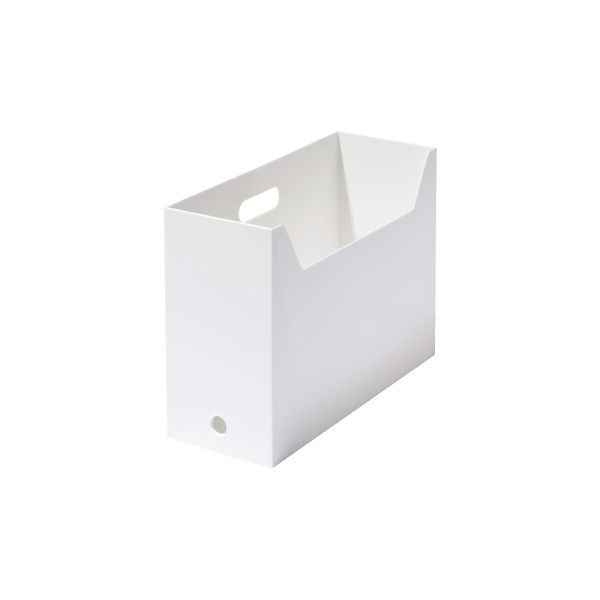 Like-It MX-28 Storage Case, File Box, Square, Wide, W x D x H 5.1 x 13.4 x 10.0 inches (13 x 34 x 25.4 cm), All White (Opaque), Made in Japan, Tabletop Storage, Standing Storage