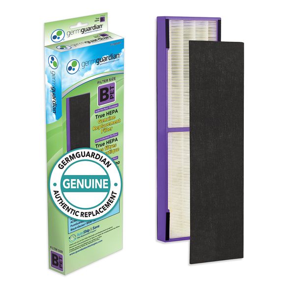 Germ Guardian Filter B Pet Pure HEPA Genuine Air Purifier Replacement Filter, Removes 99.97% of Pollutants for AC4825, AC4850, AC4870, CDAP4500, AC4900, AC4300, AP2200, Black/Purple, FLT4850PT