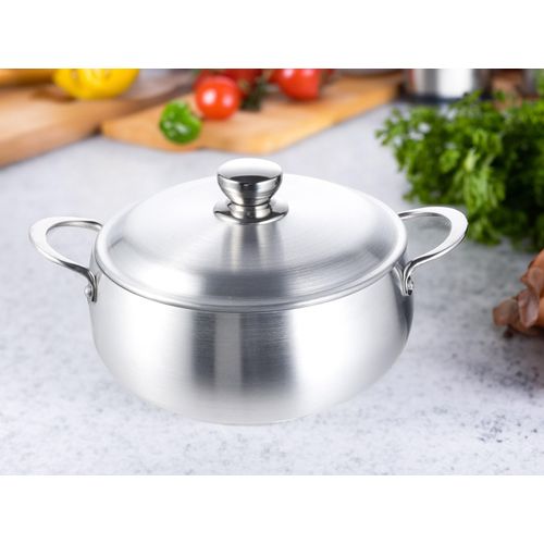 Uniware Aluminum Heavy Gauge Caldero With Aluminum Lid,Silver (3.8 QT)