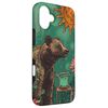 iPhone 16 Plus Grizzly Bear Retro Floral Tarot Card Case