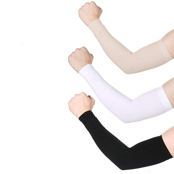 Finrray UV Protection Cooling Arm Sleeves Sun Sleeves Arm Cover for Women &Girls&Adult&Youth&Men Cycling, Running,Golf,Outdoor Tattoos Arm Warmer -Black,White,Beige