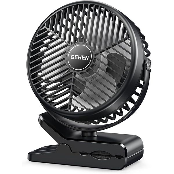 Camping fan 10000mAh Clip on Fan Rechargeable Battery Operated Desk Fan Black