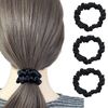 YINKE Hair Ties, Scrunchies, Silk, Hair Ties, No Marks, Hair Ties, Hair Ties, Hair Ties, Hair Rings, Hair Ties, Stylish, Adults, Simple, High Elasticity, Simple Hair Ties, Set of 3 (Black)