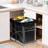 Double Storage Pull Out Waste Bin Container Garbage Trash Can Sliding Kitchen 