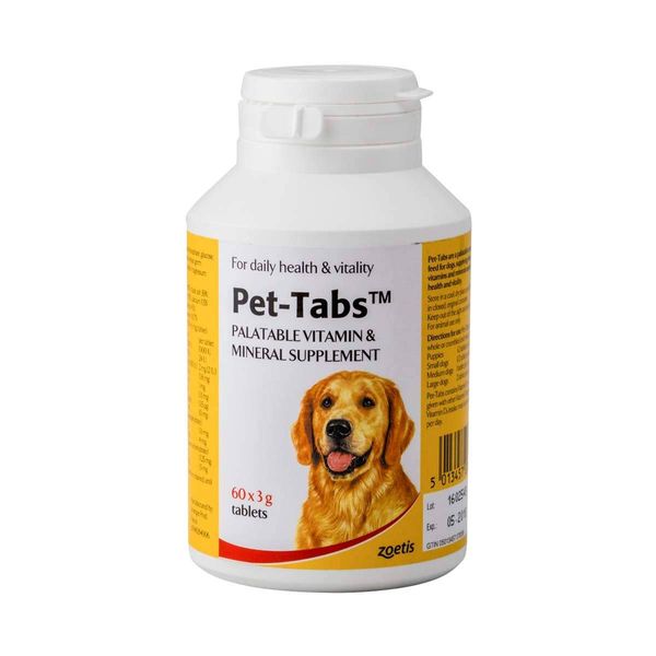 Pet Tabs Multivitamin and Minerals Tablets (Size: 60 Tablet Pot)