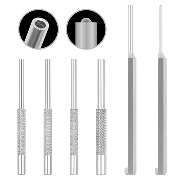 Premium 6-Piece Roll Pin Starter Punch and Bolt Catch Install Punch Set - 1/16, 5/64, 3/32, 1/8-inch