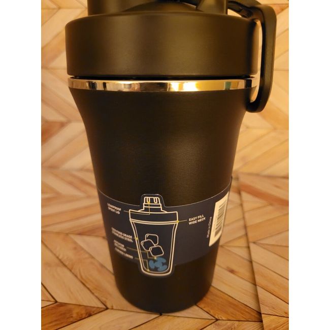 Takeya Stainless Insulated Tumbler Shaker Black 16oz w/ Agitator Leakproof Spout