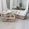 JVL Arianna Rectangular Willow Storage Basket, Set of 3, Grey Wash