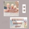 Set of 24 Nail Tips, Ice Blue Gradation, Beautiful Silver Rim Nails
