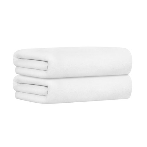JML Microfiber Bath Towels, Large, Oversized, Soft, Super Absorbent and Fast Drying Bathroom Towel Set for Hair Wrap, Beach, Sport, Fitness, Yoga, 2 Pack, 30" x 60" (White Color)