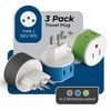 OREI Switzerland Travel Plug Adapter - 2 USA Inputs - 3 Pack - Type J