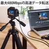 Elecom DGW-AMBR20BK USB Cable, Right L-Shaped USB Cable for Camera Connection, Right Angle (micro-B Type), USB-A to Micro-B, 6.8 ft (2.0 m)
