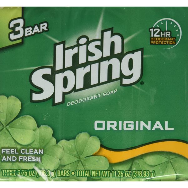 Irish Spring Bar Soap, Clean Fresh Scent, 3.75 Oz, Case of 18