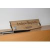 Modern Custom Engraved Solid Wood Desk Nameplate with Standoffs