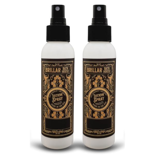 Brillar Bath House Jasmine & Patchouli Scented Shimmering Sprayable Lotion, 4 Oz (2 Pack)