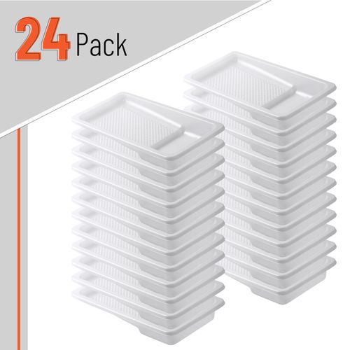 Bates- Paint Tray Liner, 4 Inch, 24 Pack, Paint Pans Trays, Plastic Paint Tray, Disposable Paint Tray, Paint Roller Tray, Paint Trays for Painting Walls, Roller Tray Liners, Paint Pan Liners