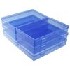 LJY 6 Pieces Rectangular Empty Mini Clear Plastic Organizer Storage Box Containers with Hinged Lids (180 x 110 x 30 mm, Blue)