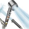 Filtered Shower Head with Handheld, High Pressure Water Flow and Multiple Spr...