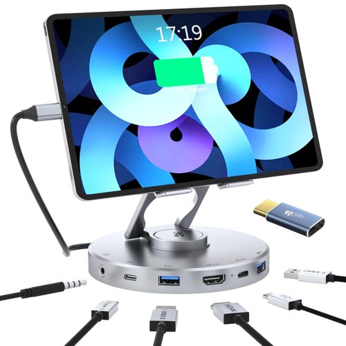 Docking Station for Steam Deck/ROG Ally/Legion Go - 6-in-1Steam Deck Dock with HDMI 2.0 4K@60Hz, 3.5mm Audio and USB-C PD 100W Speed Charging for iPad,Steam Deck,ROG Ally,Phone