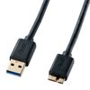 Sanwa Supply KU30-AMC05BK USB 3.0 Micro Cable (A-MicroB) 0.5m Black