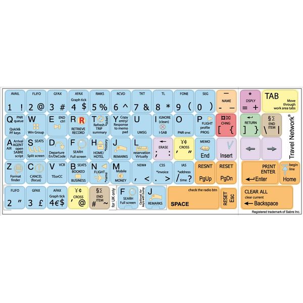 New Sabre Travel Network Keyboard Stickers