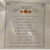 Fall Bucket List Canvas 16” x 18” Wall Hanging With Suction Cups NIP