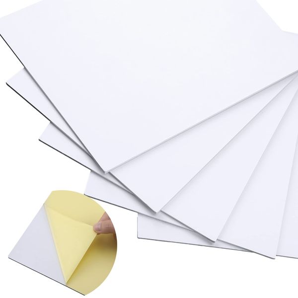 Ctosree 5 Pcs Self Stick Mounting Board White Picture Frame Backing Board for Cross Stitch Crafts Picture Framing Supplies(5 x 7 Inch)