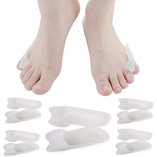 Pedimend 10PCS Silicone Gel Last Toe Shield Sleeve - Tailor's Bunion Pad – Silicone Gel Toe Separators/Stretchers/Corrector - Callus Relief Wrap – Foot Care