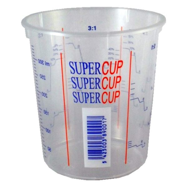 400ml Clear Plastic Mixing Cup (Calibrated to 340ml) - 10pk - Includes Lids…