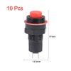 sourcing map 10pcs 10mm Momentary 2P Plastic Mini Round Push Button Switch Red SPST Nomally Open